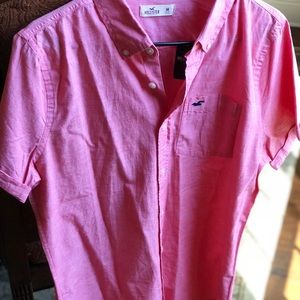 Hollister short sleeve pink button down